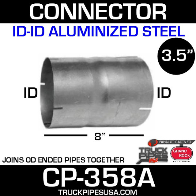 3.5" x 8" Exhaust Coupler/Connector ID-ID Aluminized CN-358A