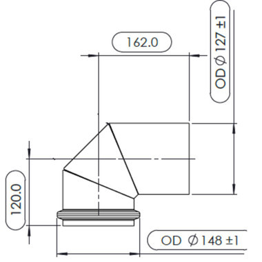 Freightliner Volvo SCR Outlet Exhaust Pipe-Dimensions