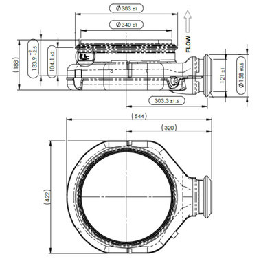 Cummins DOC Pancake Inlet-Dimensions