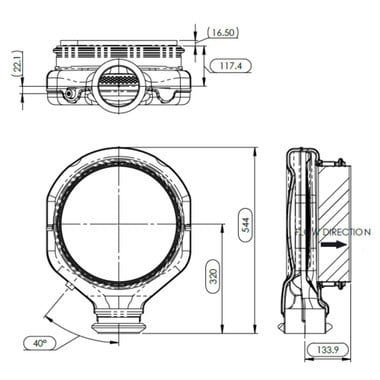 Cummins Paccar DOC Pancake Inlet-Dimensions