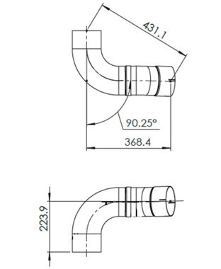 Kenworth SCR Outlet Exhaust Pipe-Dimensions