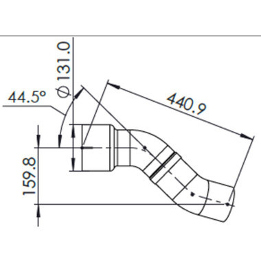 Peterbilt SCR Outlet Exhaust Pipe-Dimensions
