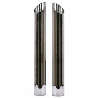 mitered chrome stacks