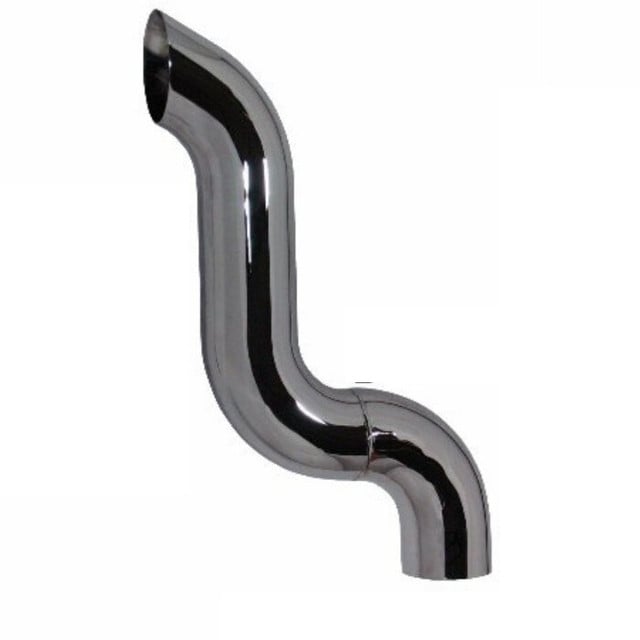 4" OD Chrome Dump Stack 90 A-10.5 B-16 C-24 OVERALL 30.5