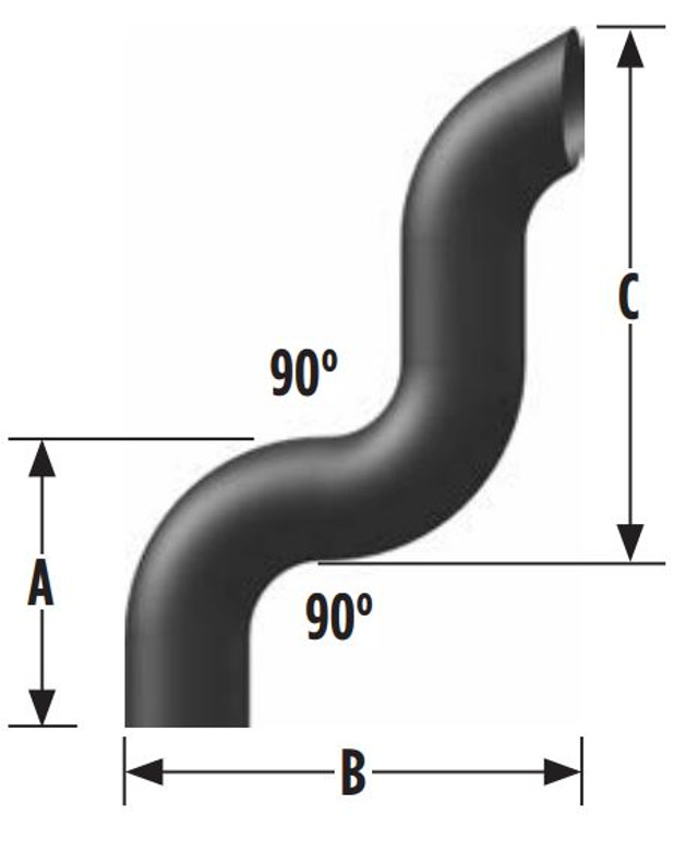 5" ID Aluminized Dump Truck Exhaust Stack ED-5LEXA