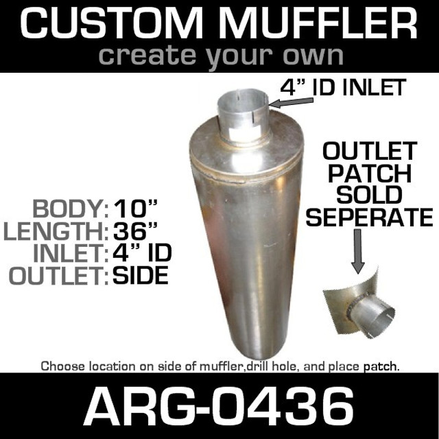10" x 36" Universal Muffler with 4" ID End ARG-0436