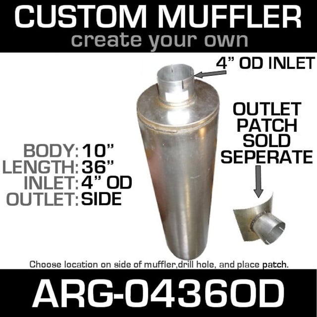 10" x 36" Universal Muffler with 4" OD on 1 End ARG-0436OD