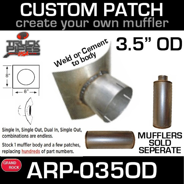3.5" OD Universal Muffler Patch 8x8 ARP-035OD