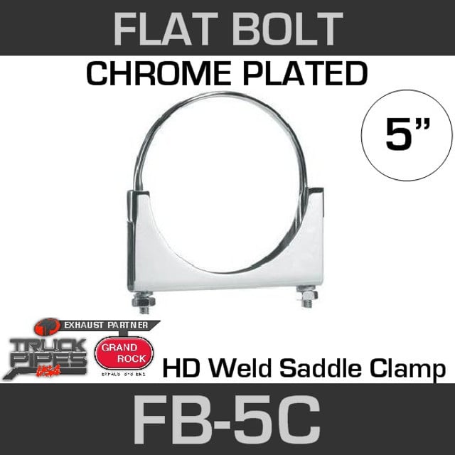5" Chrome Plated Flat Bolt Exhaust Clamp FB-5C