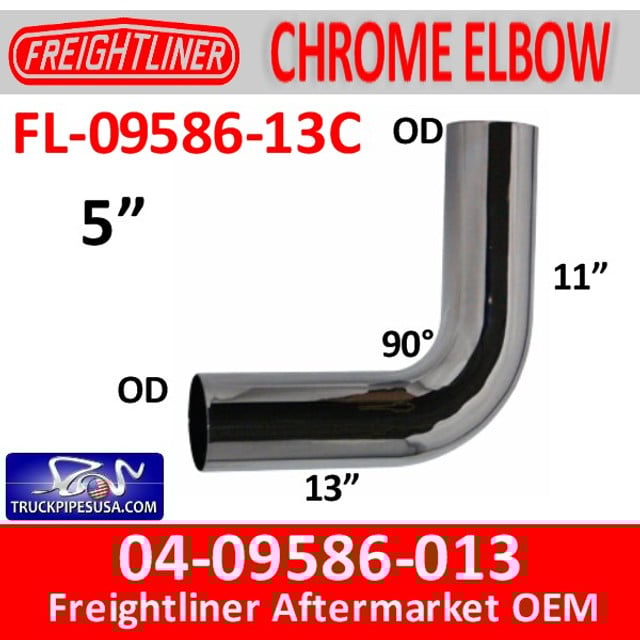 04-09586-013 Freightliner 90 Deg Chrome Exhaust Elbow FL-09586-013C