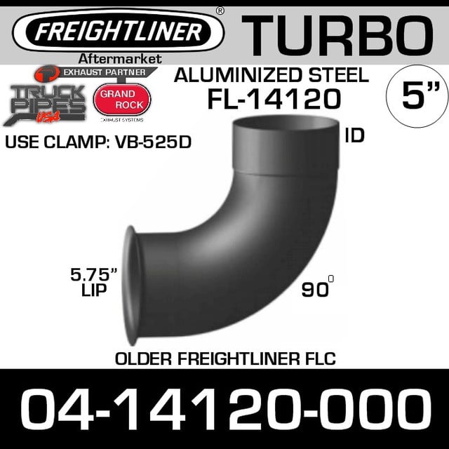 04-14120-000 Freightliner 90 Deg Turbo Pipe 5.75 OD-5 ID FL-14120