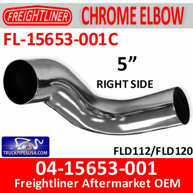 04-15653-001C Freightliner Chrome Right Exhaust Elbow FL-15653-001C