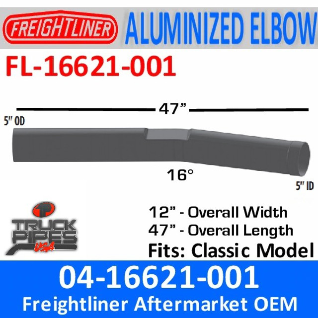 04-16621-001 Freightliner Classic Pipe Exhaust FL-16621-001