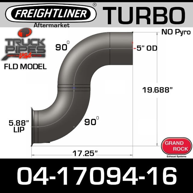 04-17094-016 Freightliner Turbo Exhaust NO Pyro FL-17094-016