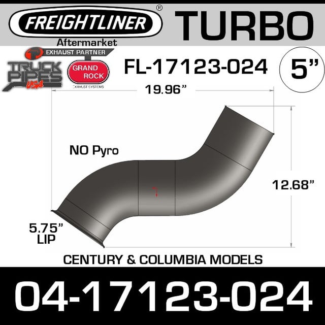 04-17123-024 Freightliner 12.7L Turbo Elbow Pipe FL-17123-024