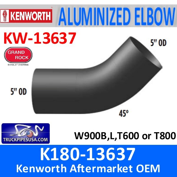 K180-13637 Kenworth Exhaust 45 degree Elbow W900 T600-T800