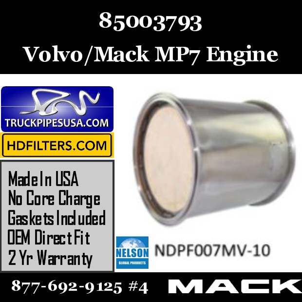 85003793 Volvo/Mack DPF for MP7 Engine 