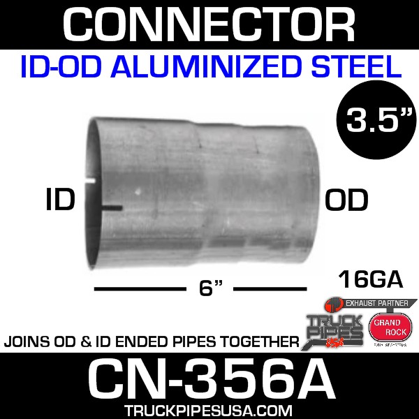 3.5" x 6" Exhaust Coupler/Connector ID-OD Aluminized CN-356A