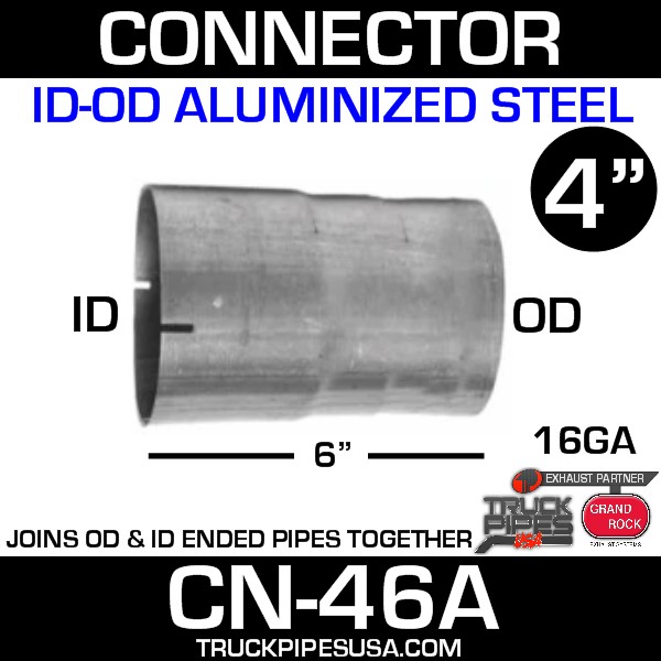 4" x 6" Exhaust Connector ID-OD Aluminized CN-46A