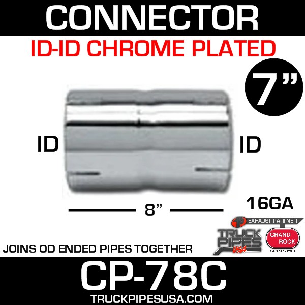 7" x 8" Chrome Exhaust Coupler ID-ID CP-78C