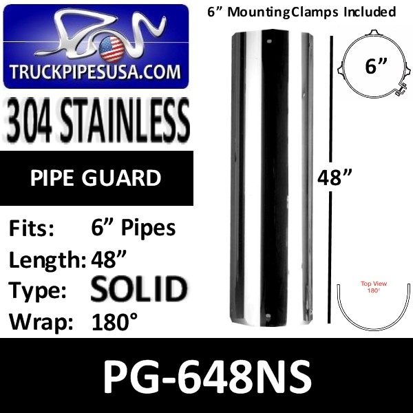 pg-648ns-6-inch-heat-shield-48-inch-long-180-degree-solid-no-slot-304-polished-stainless-steel-pipe-guard.jpg