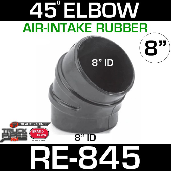 8" Air Intake Rubber 45 Degree Elbow RE-845 