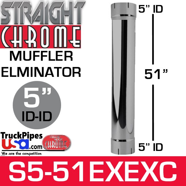 5 x 51 Chrome Muffler Eliminator ID-ID S5-51EXEXC