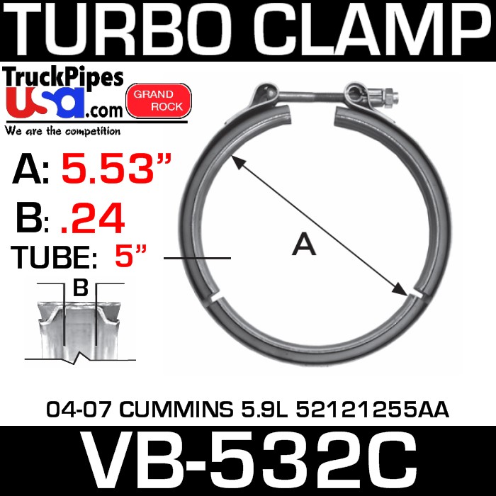 Genuine Cummins 3903652 V-Band Turbo Outlet Clamp For 6BT 5.9 Dodge Ram 1989-2002