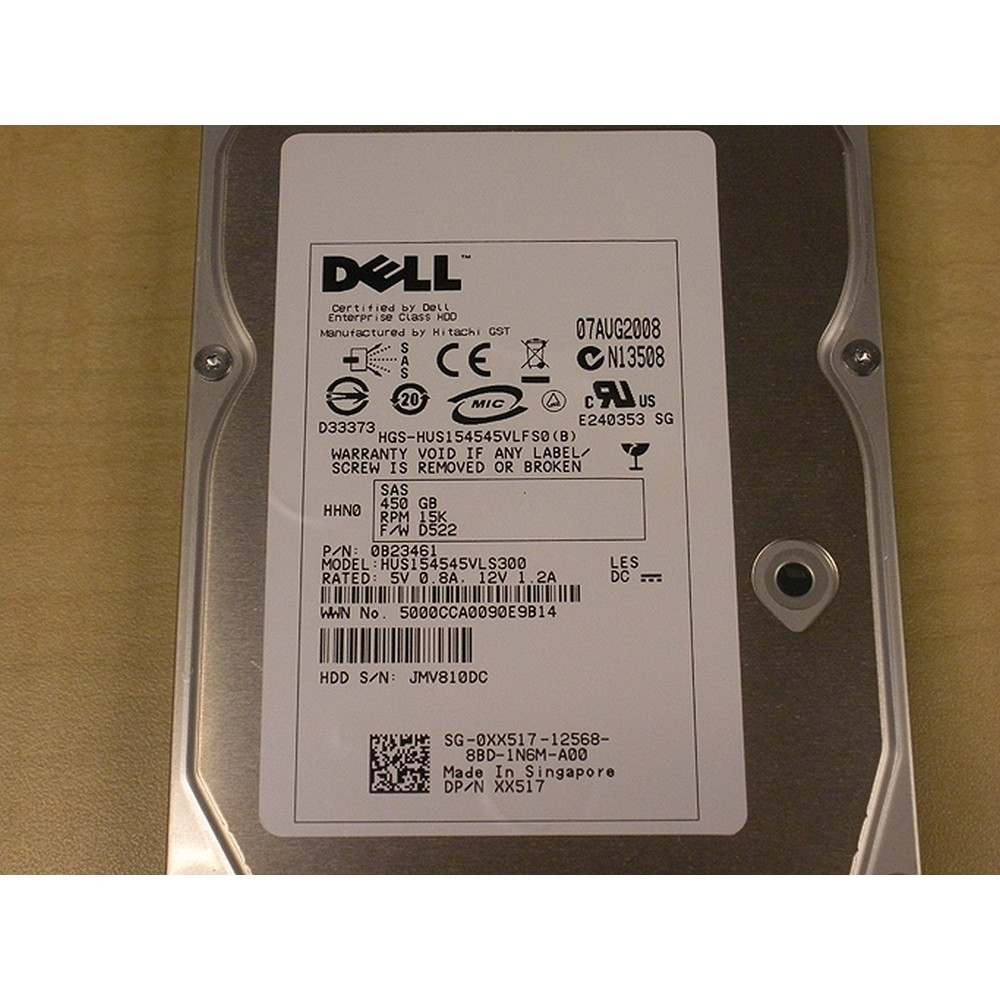 Dell XX517 HUS154545VLS300 HDD 450GB 15K RPM SAS 3.5" - Ricondizionato Con Garanzia