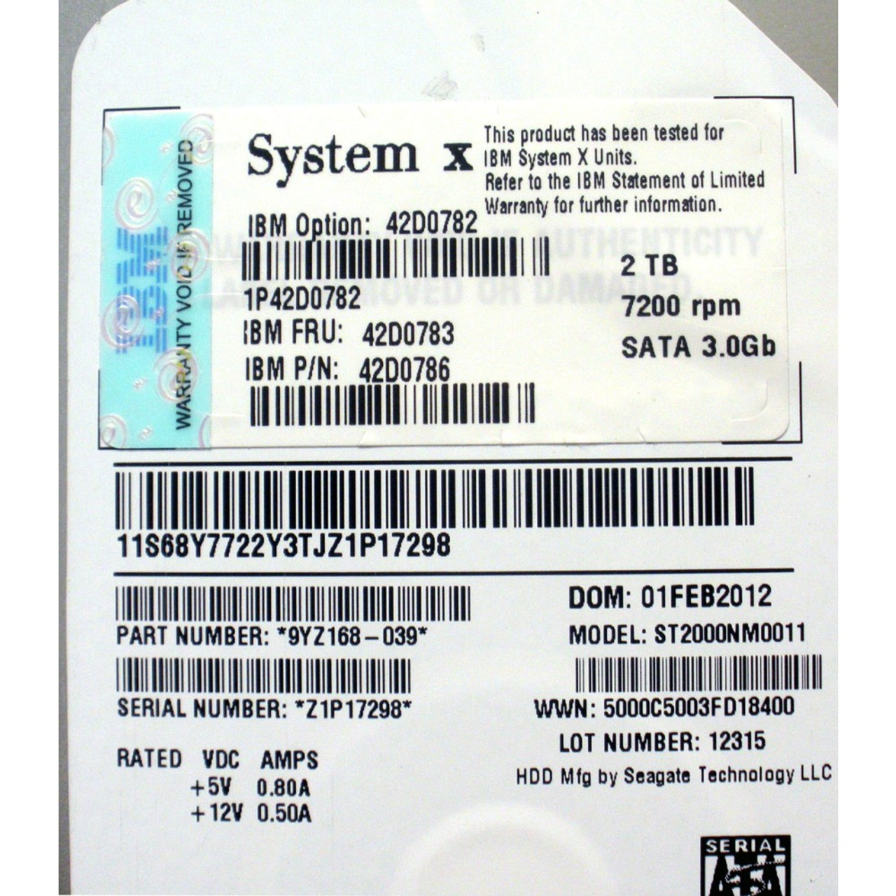 IBM 49y1871‐2tb 3.5インチニアラインSAS 7.2?K 6?Gb/s HSハードドライブ IBM 49y1871‐2tb 3.5インチニアラインSAS 7.2?K 6?Gb/s HSハード