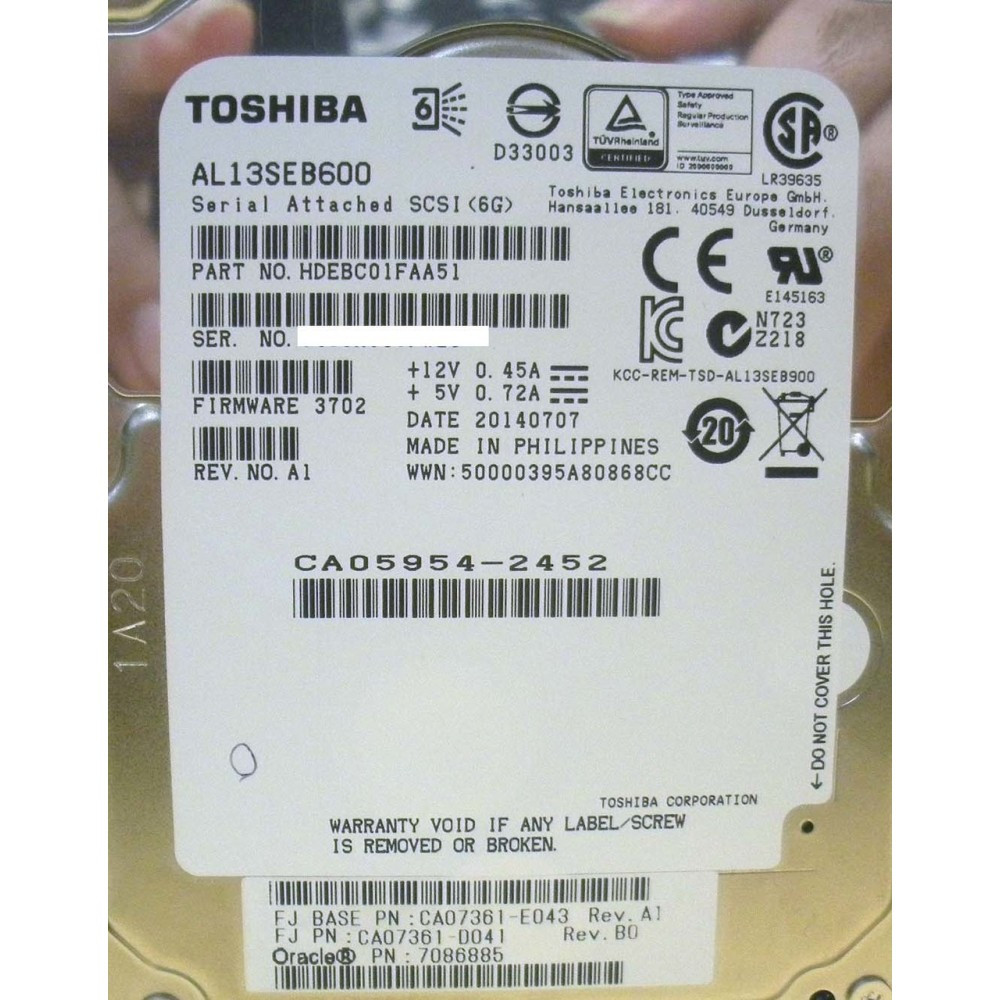 ■ジャンク品■　メモリ　10 ORACLE 7086885 600GB 10K SAS Disk Fujitsu M10-1