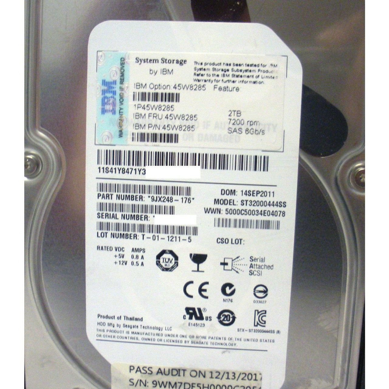 IBM 45W8285 2TB 72K SAS 6GBps 3.5in Hard Drive | Flagship Tech