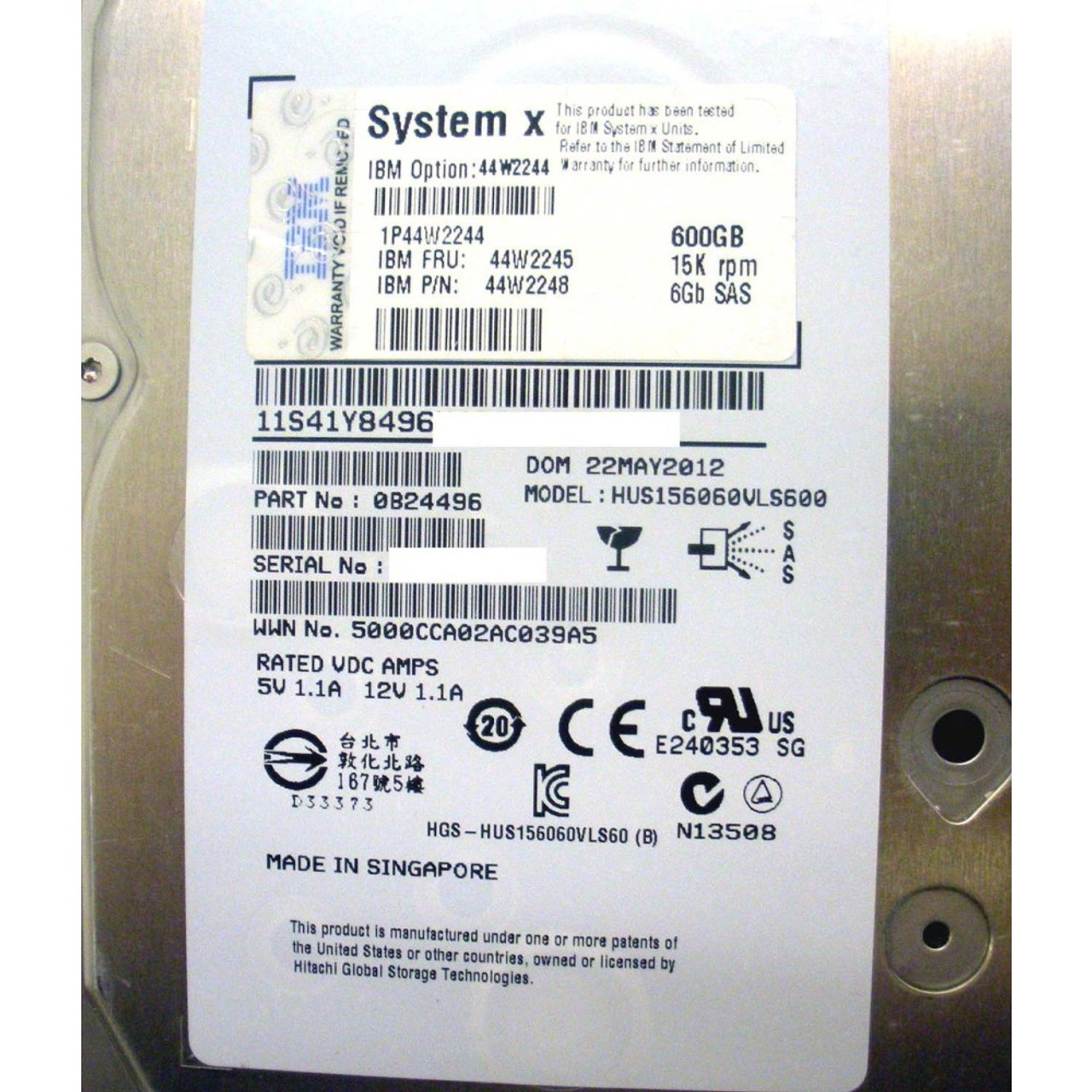 IBM 44W2244 600GB 3.5in SL HS 15K 6Gbps SAS Hard Drive | Flagship Tech