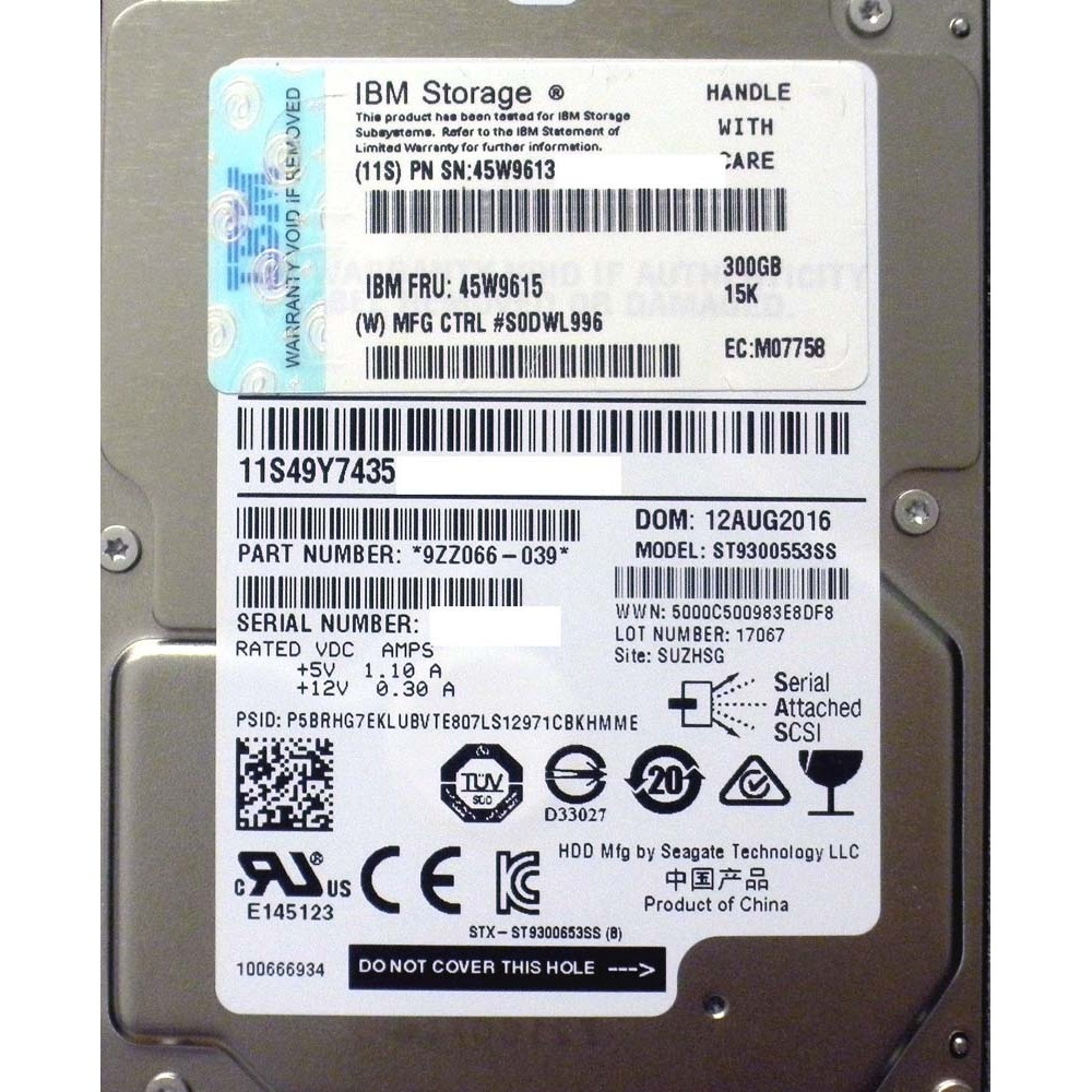 IBM 45W9615 300GB 15K RPM SAS 2.5in Hard Drive via Flagship Tech