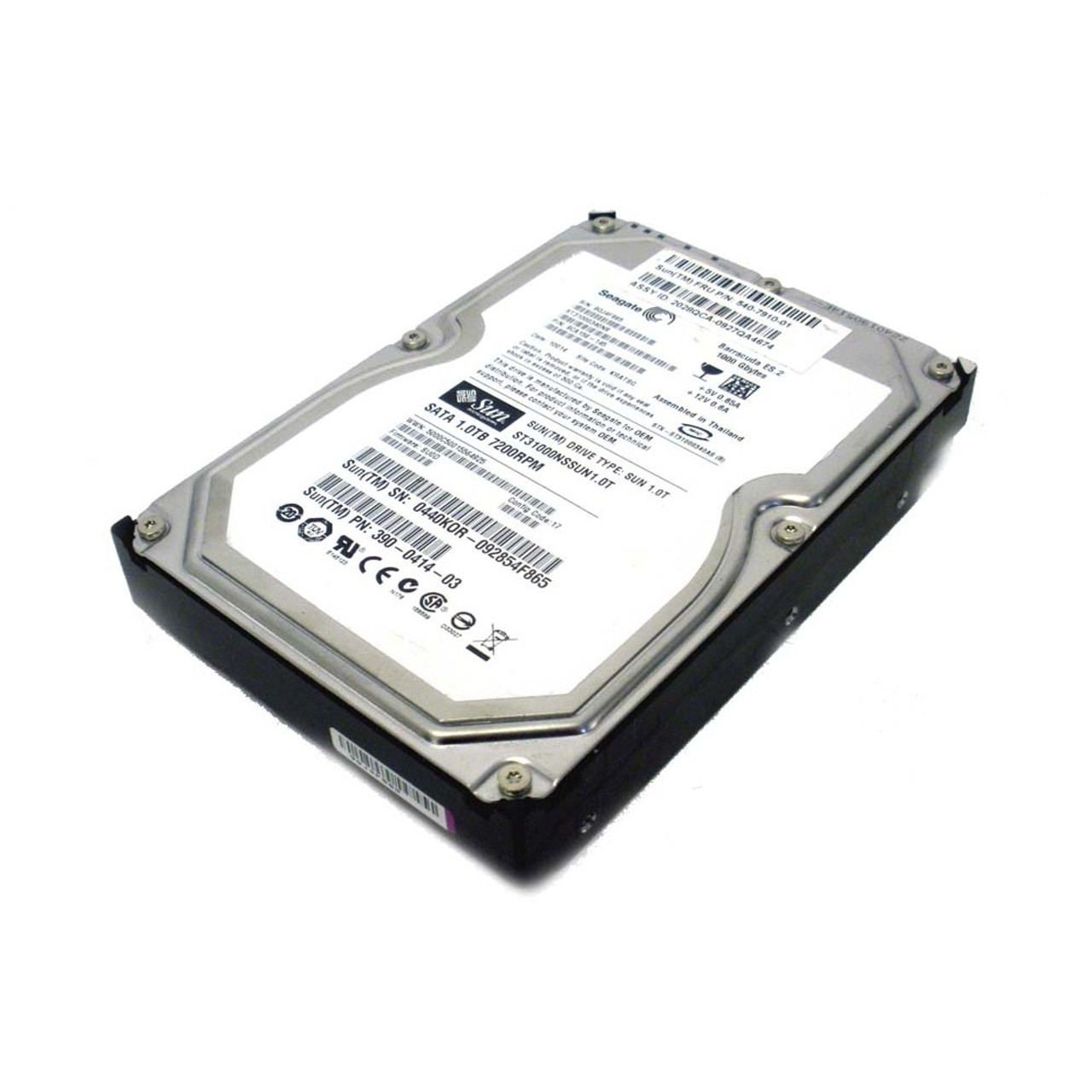 Sun 390-0414 1Tb 3.5in 3Gbps 7.2K SATA Hard Drive