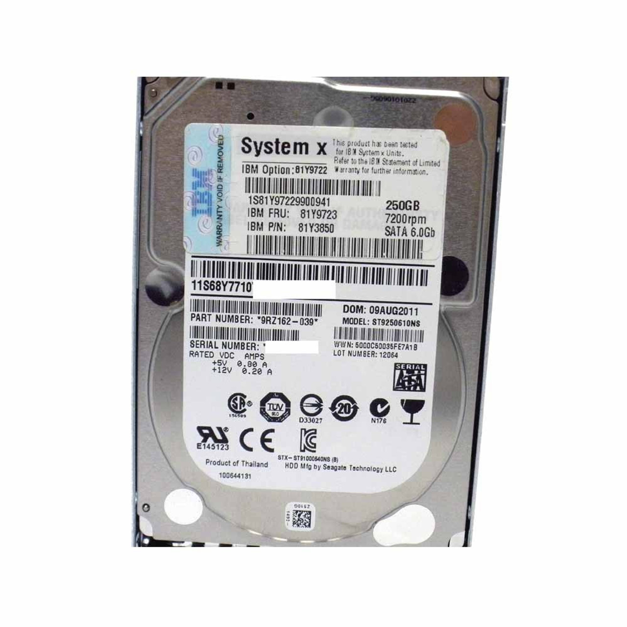 IBM 81Y9723 IBM 250GB SATA 2.5 6GBPS SFF ハードドライブ 81Y9723 IBM 81Y9723 IBM 250GB SATA 2.5 6GBPS SFF ハードドライブ 81Y9723