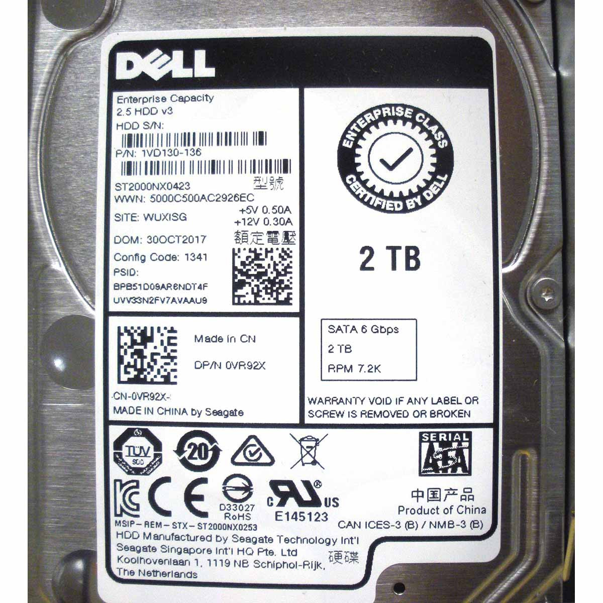 Dell VR92X Hard Drive 2TB | Seagate ST2000NX0423