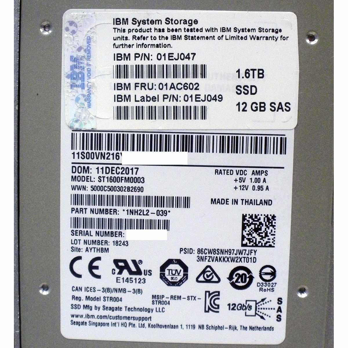 IBM 01EJ047 Solid State Drive SAS 12Gbps