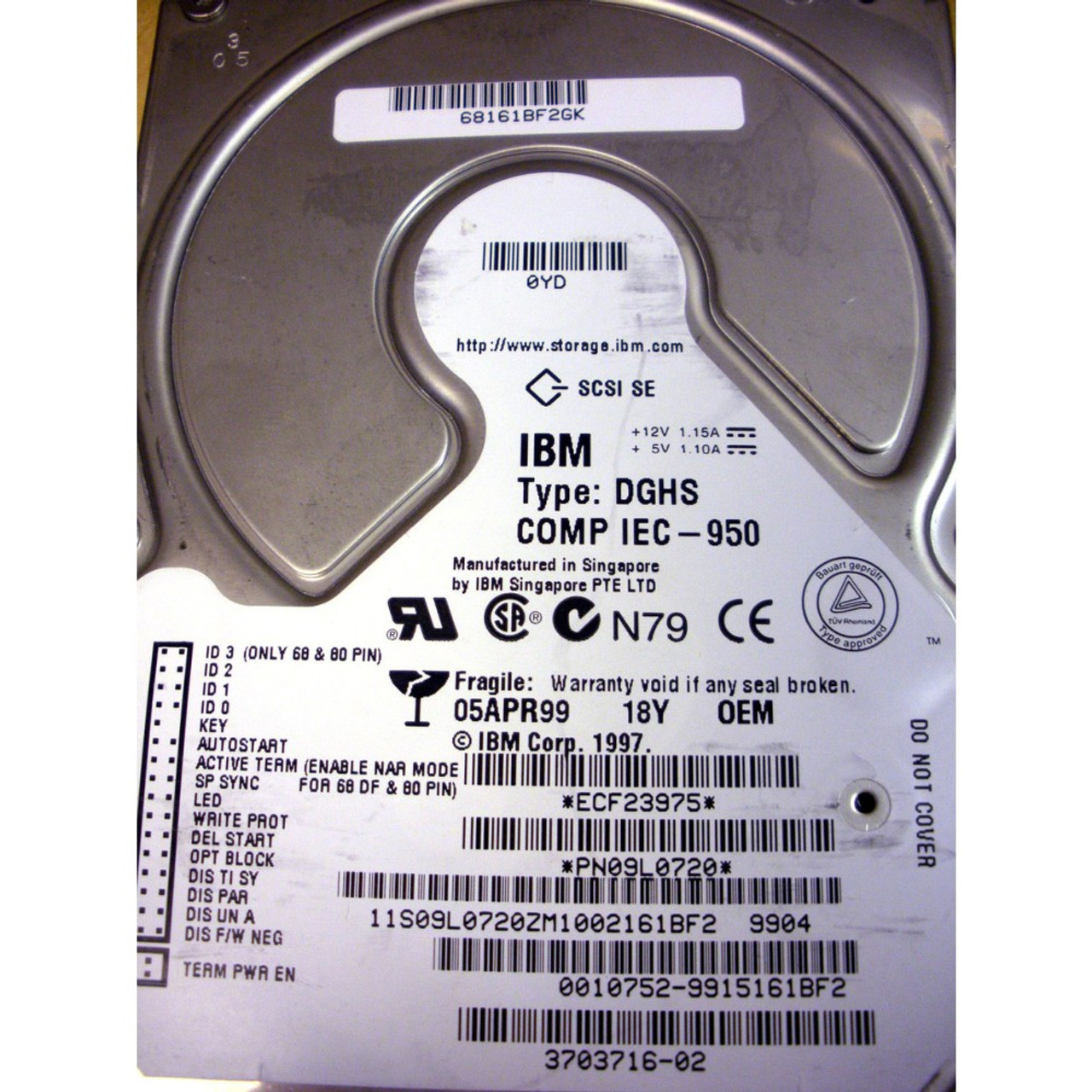 Sun 370-3716 18GB 7.2K SCSI Hard Drive w/ 1.6