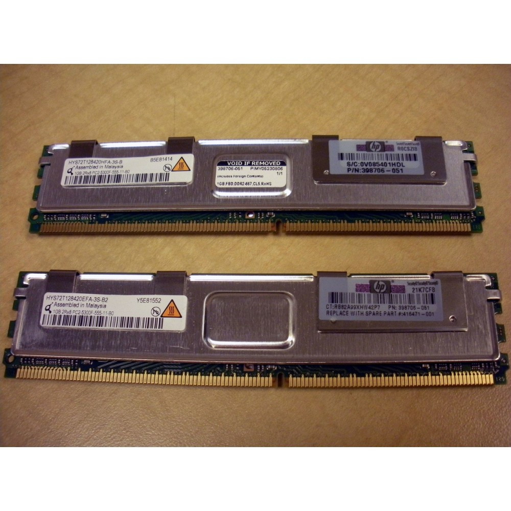 非常に良い」4GB kit【2GBX2】 HP 397413-B21互換準拠 2GB PC2-5300 FB