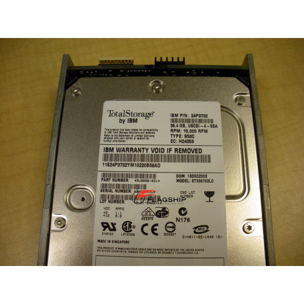 IBM 39J3697 141GB 15K SCSI Hard Drive – 3.5" Server Pull, Tested & Working!