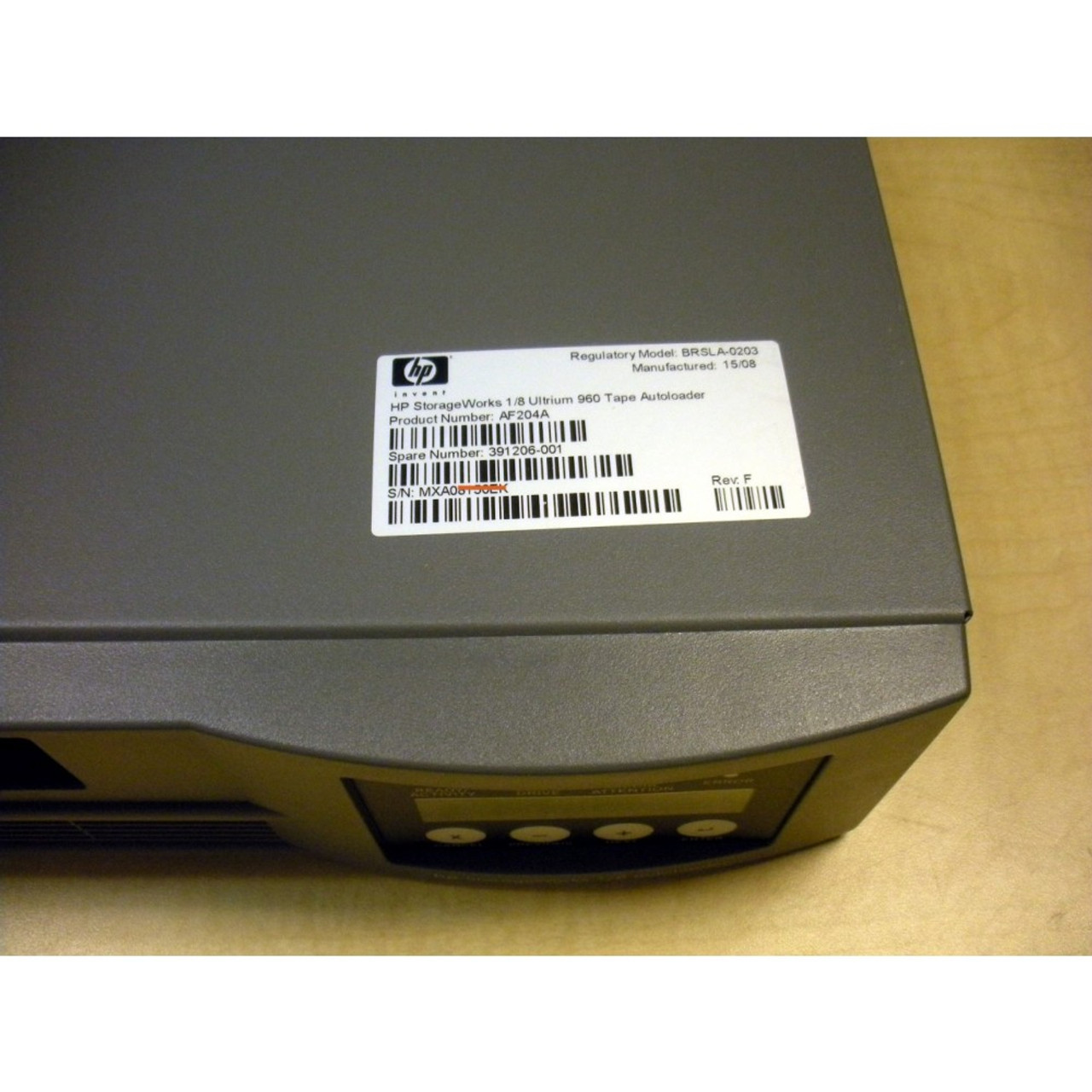 HP AF204A 1/8 Ultrium 960 LTO-3 3.2/6.4TB Autoloader LVD SCSI Tape