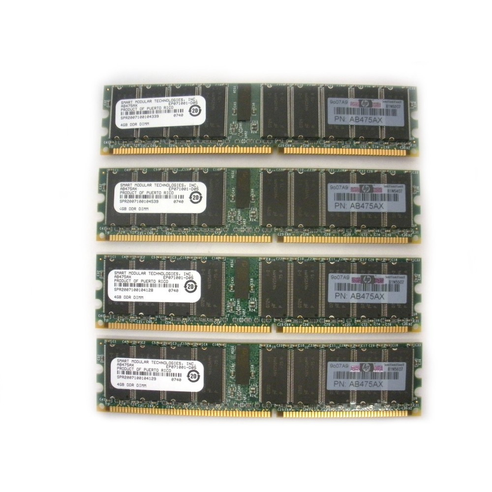 4GB Kit (4x1GB Modulo) Memoria RAM HP-Compaq 9000 rp4440 (PC2100 - Reg