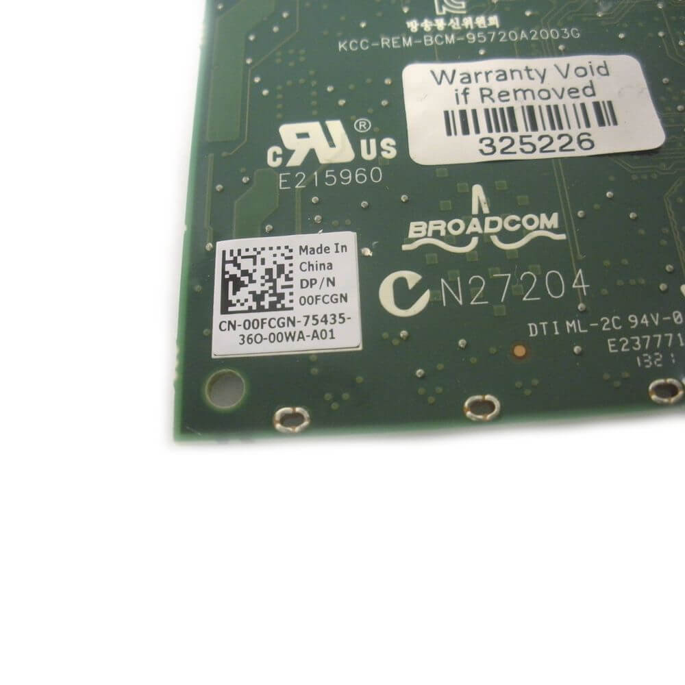 Dell 0FCGN Broadcom 5720 2-Port 1GbE PCIe NIC