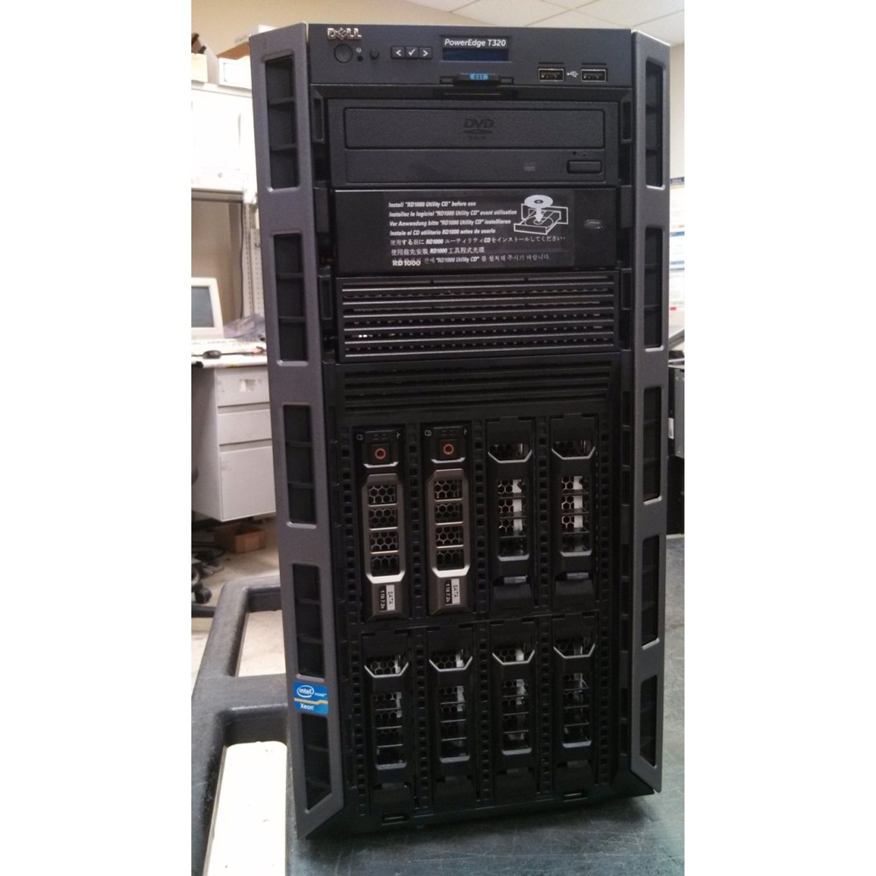 DELL PowerEdge T320 Xeon E5-2403 v2 1.8GHz 16GB 500GBx2台(SATA3.5インチ  RAID1構成) DVD-ROM PERC H310 中古