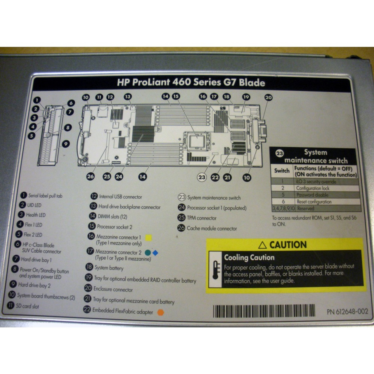 HP 603718-B21 BL460c G7 CTO Blade Server Chassis