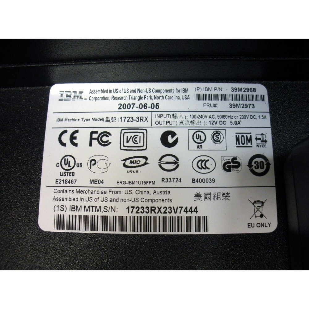 IBM 1723-3RX 39M2973 1U 15