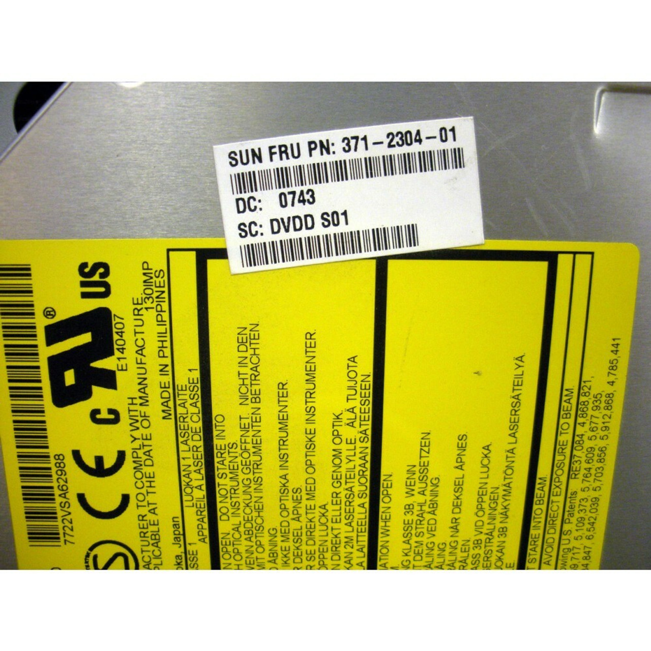 Sun X8117A 371-2304 8x DVD-Writer/24x CD-Writer & Front I/O