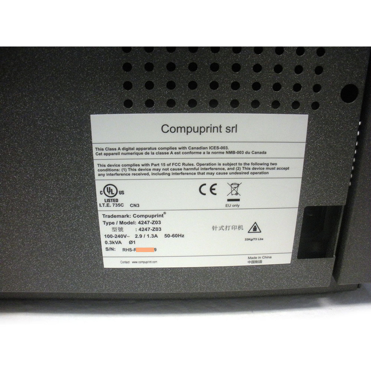 IBM 4247-Z03 Dot Matrix Printer IBM 4247-Z03 Dot Matrix Printer