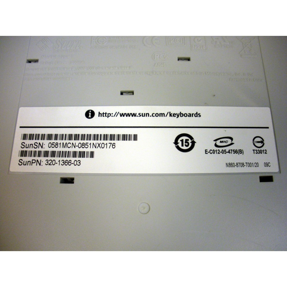 Sun X3731A Type-7 USB PC Keyboard 320-1366 & USB 3-Button Optical